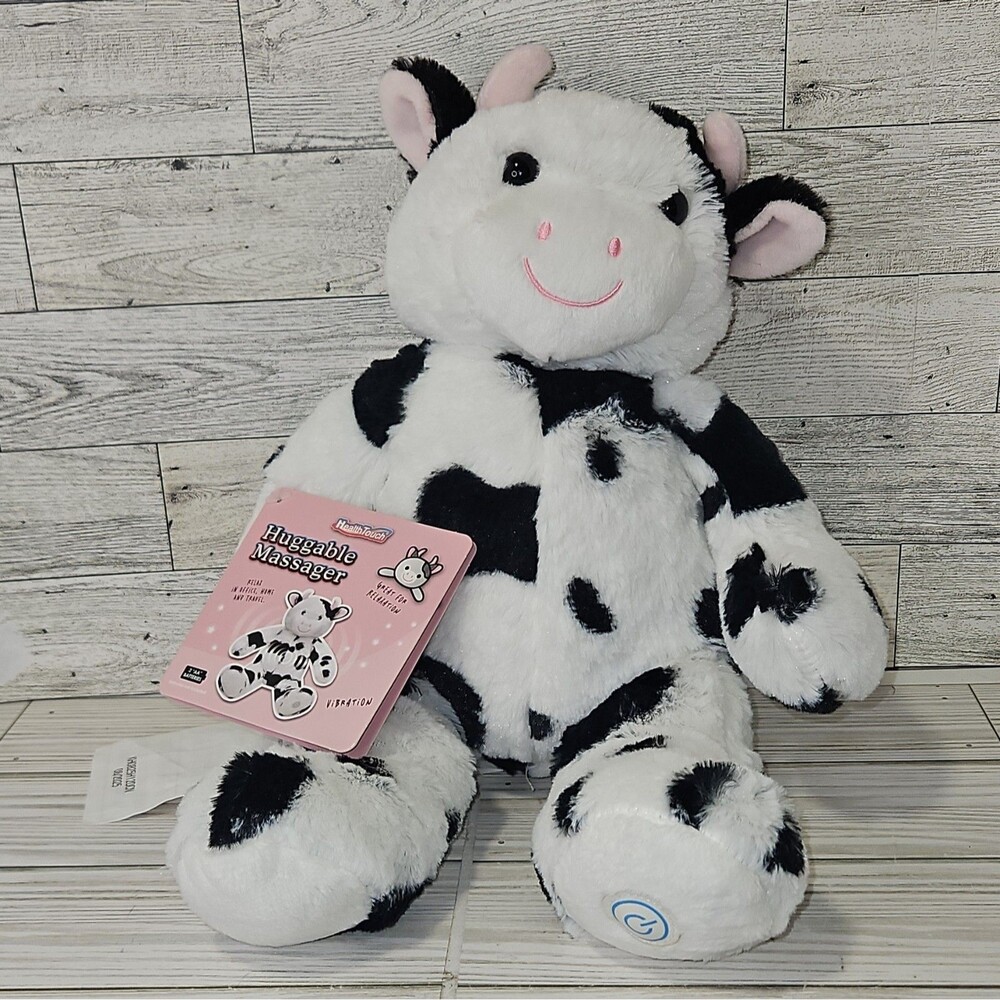 Health Touch Huggable Massager Vibrating Plush Cow Handheld Body Massager